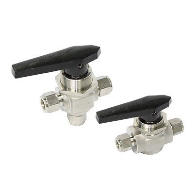 3 WAY BALL VALVE, 12MM O.D. 112 SERIES