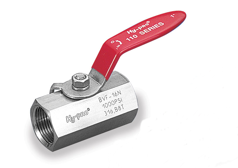 2 WAY BALL VALVE,  1/4" FEMALE BSPT, 110 SERIES, S316