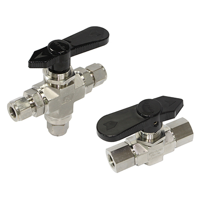 3 WAY BALL VALVE, 1/8&quot; O.D. PEEK, 102 SERIE