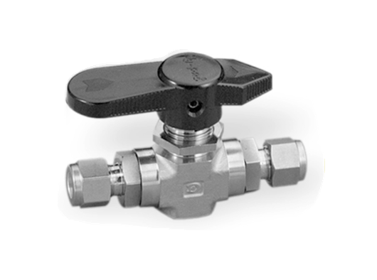 2 WAY BALL VALVE, 3/8" O.D., PEEK, 102 SERIE, S316
