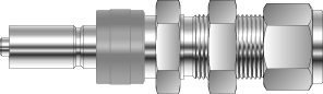 [SAQ1SSBH-6M] QUICK CONNECTOR, STEM WITHOUT VALVE, BULKHEAD 6MM O.D., S316