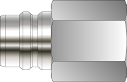 QUICK CONNECTOR, FULL FLOW, STEM 1/4&quot; FEMALE BSPP