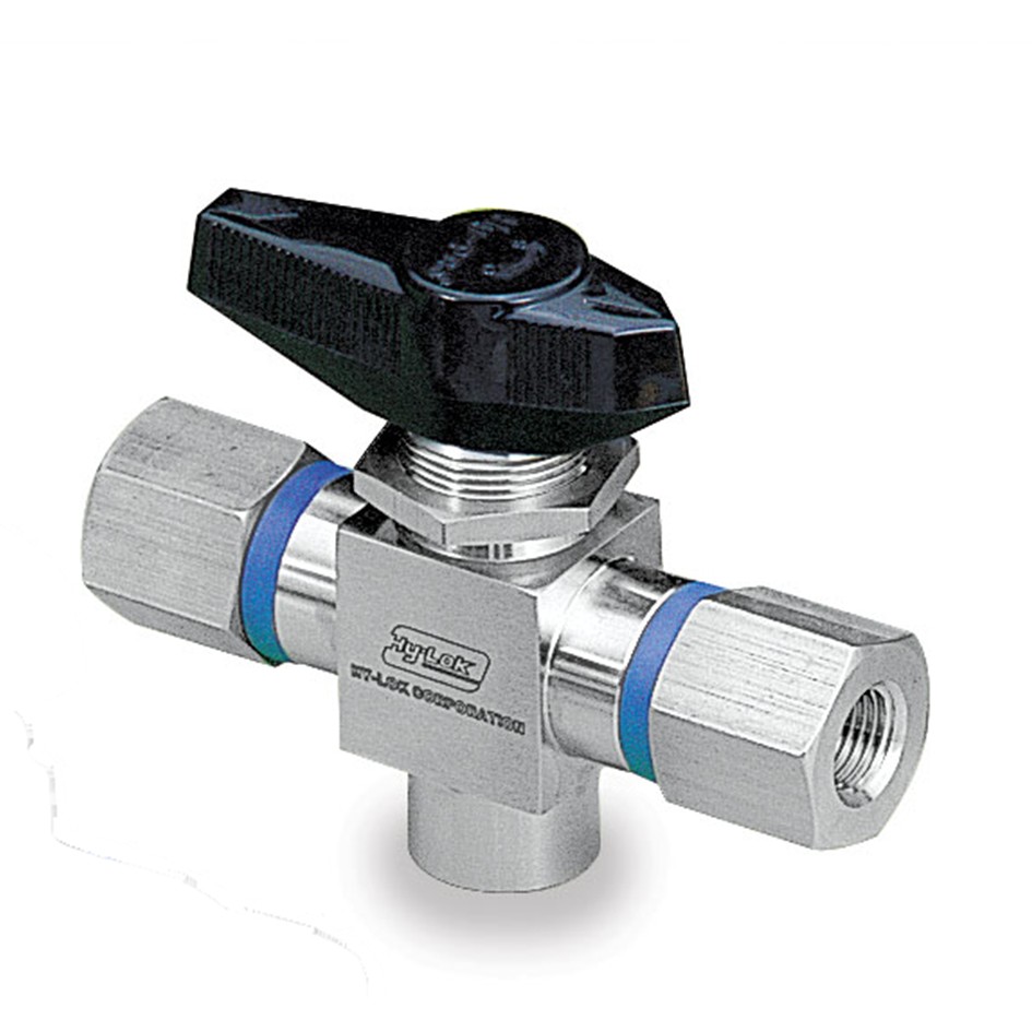 3 WAY BALL VALVE, 1/4" FEMALE  NPT, T SERIES, S316