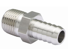 MALE HOSE CONNECTOR, 1/4" HOSE - 1/4" NPT, S316