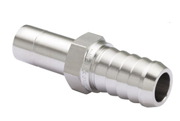 HOSE CONNECTOR, 1/4" HOSE - 6MM TUBE STUB, S316