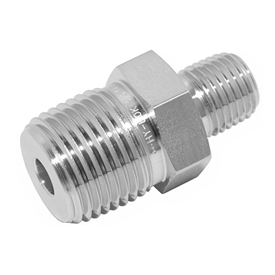 HEX REDUCING NIPPLE, 1/4&quot; NPT - 1/8&quot; NPT