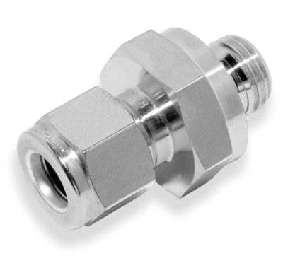 MALE CONNECTOR, 1/4" O.D. - 1/4" PARALLEL NPT, O-RING SEAL, S316