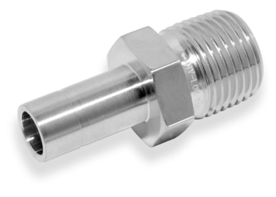 MALE TUBE ADAPTER, 6MM TUBE - 1/4" BSPT, S316