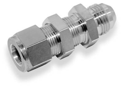 [SMCBFU-12M-4] BULKHEAD CONNECTOR, 12MM O.D. - 7/16-20AN MALE, S316
