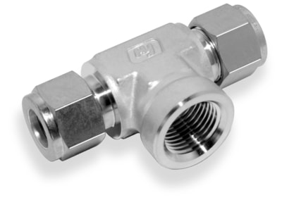 FEMALE BRANCH TEE, 12MM O.D. - 1/2" NPT, S316