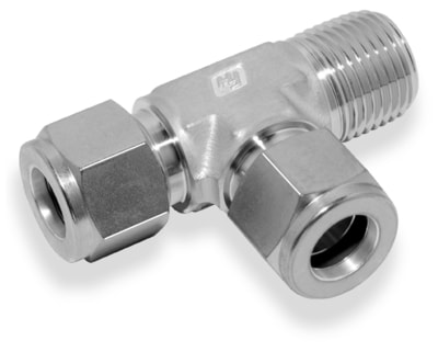 MALE RUN TEE, 6MM O.D. - 1/8" NPT, S316