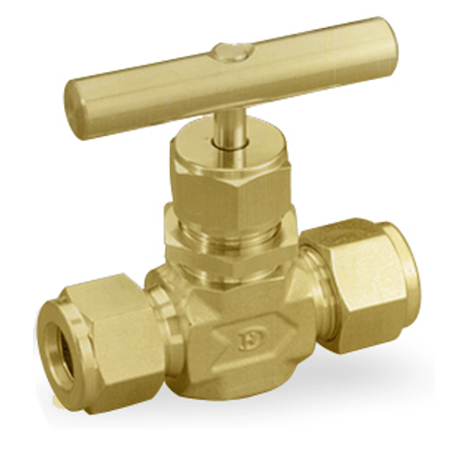 NEEDLE VALVE, 1/4" O.D. REGULATING, NV SERIES, BRASS