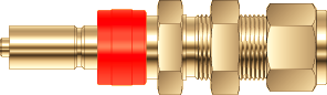QUICK CONNECTOR, STEM WITH VALVE, BULKHEAD, 10MM O.D., BRASS