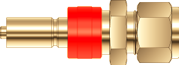 QUICK CONNECTOR, STEM WITH VALVE, 10MM O.D., BRASS
