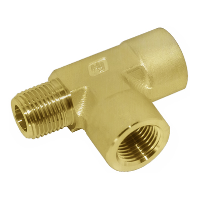 MALE RUN TEE, 1/8" NPT, BRASS