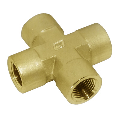 CROSS, 1/4" FEMALE NPT, BRASS