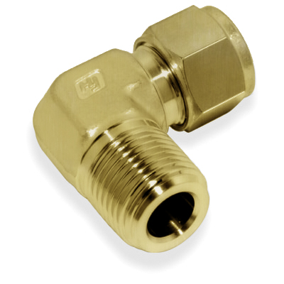 MALE ELBOW, 3/4" O.D. - 3/8" NPT, BRASS