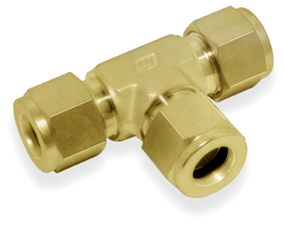 UNION TEE, 1/4" O.D., BRASS