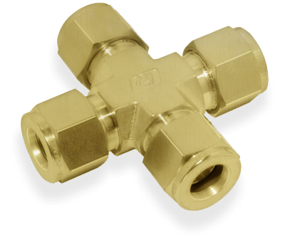 UNION CROSS, 1/4" O.D., BRASS