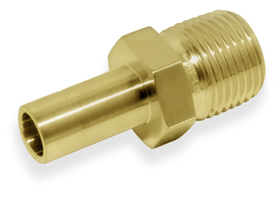 MALE TUBE ADAPTER, 8MM TUBE - 1/4" BSPT, BRASS