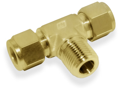 MALE BRANCH TEE, 10MM O.D. - 1/4" NPT, BRASS