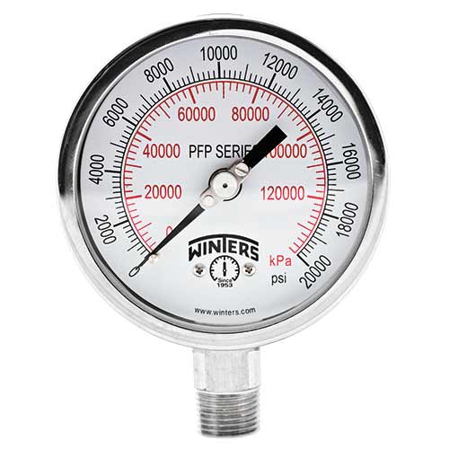 0-25 BAR, 1/4" NPT DOWN, SS, 63MM, DRY