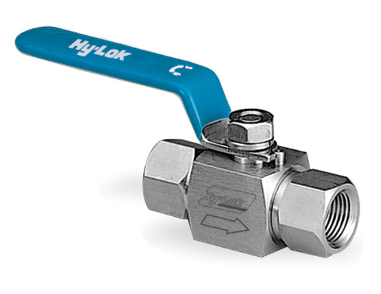 2 WAY BALL VALVE, 1/4" FEMALE NPT, PCTFE, 105 SERIE, S316