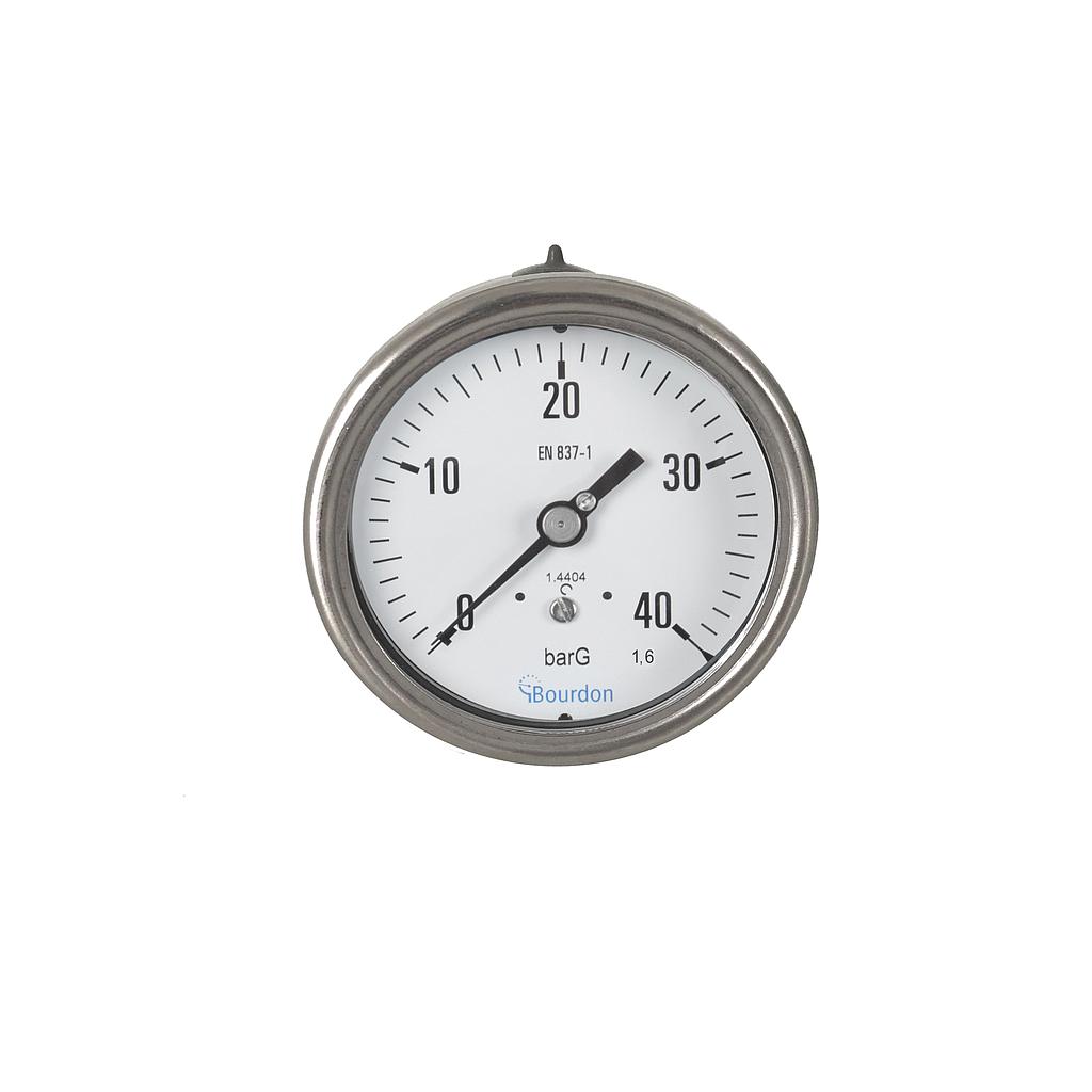 0-10 BAR, 1/4" BSPP BACK, Ø63, CRIMPED, S316/S304