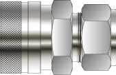 QUICK CONNECTOR, BODY, FULL FLOW, 6MM O.D., S316