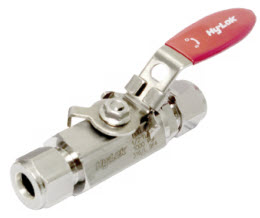2 WAY BALL VALVE, 12MM O.D. 110 SERIES, LOCKING HANDLE, S316