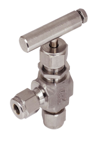 NEEDLE VALVE, 10MM O.D. REGULATING, ANGLE, NV SERIES, S316