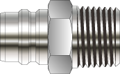 QUICK CONNECTOR, STEM, FULL FLOW, 1/2" MALE NPT, S316