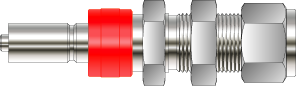 QUICK CONNECTOR, STEM WITH VALVE, PANEL MOUNT, 1/2&quot; O.D., S316 