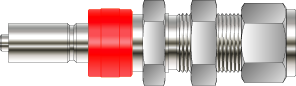 QUICK CONNECTOR, STEM WITH VALVE, PANEL MOUNT, 1/2" O.D., S316