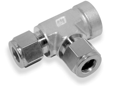 FEMALE RUN TEE, 1" O.D. - 1" NPT, S316