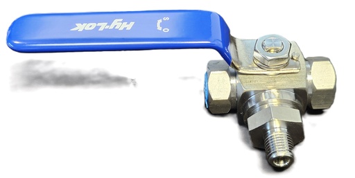 [SAH1B3S-MF-4N] 3 WAY BALL VALVE, 1/4" MALE/FEMALE NPT, 105 SERIES, S316 - 310147