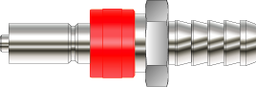 [SAQ1DSHB-4T] QUICK CONNECTOR, STEM WITH VALVE, 1/4&quot; HOSE CONNECTOR, S316