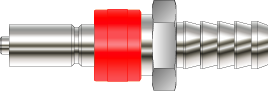 [SAQ1DSHB-4T] QUICK CONNECTOR, STEM WITH VALVE, 1/4" HOSE CONNECTOR, S316