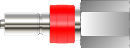 [SAQ2DSF-4N] QUICK CONNECTOR, STEM WITH VALVE, 1/4" FEMALE NPT, S316