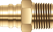[BAQF3NM-12N] QUICK CONNECTOR, STEM, FULL FLOW, 3/4" MALE NPT, BRASS