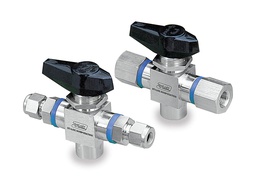 [SATH3-FH-4N4T] 3 WAY BALL VALVE, 1/4&quot; O.D. T SERIE