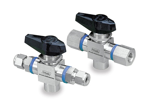 [SATHH-4T] 2 WAY BALL VALVE, 1/4" O.D. T SERIE, S316