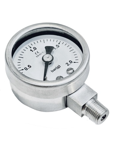 [SPGS-V-040-S4S-S6S-S6S-S4S -04-NT-M-BAR] 0 - 2 BAR, 1/8" NPT DOWN, STAINLESS