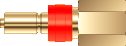 [BAQ1SSF-4N] QUICK CONNECTOR STEM, WITHOUT VALVE, 1/4&quot; FEMALE NPT, BRASS