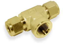 [BICBTF-10-8N] FEMALE BRANCH TEE, 5/16 O.D. - 1/2&quot; NPT, BRASS