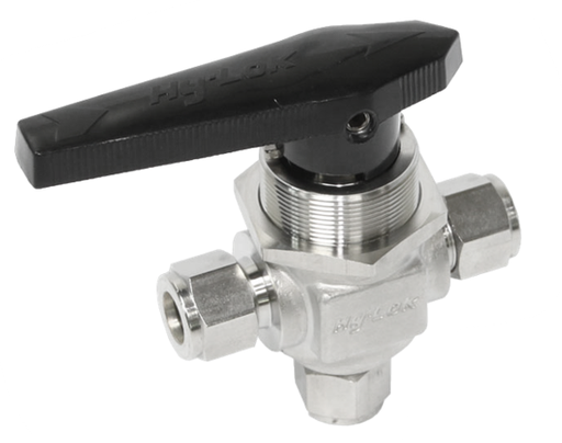 [SAB1SV3H-4T] 3-WAY BALL VALVE, 1/4" O.D., 0,35 CV, 112S SERIE, S316