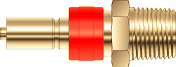 [BAQ1DSM-4R] QUICK CONNECTOR, STEM, WITH VALVE, 1/4" MALE BSPT, BRASS