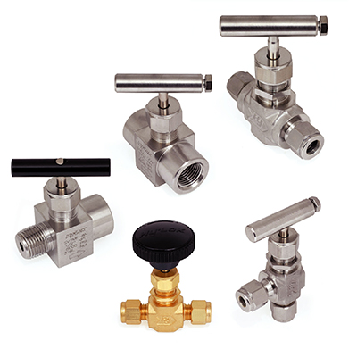 [SANV2H-6M-R-K] NEEDLE VALVE, 6MM O.D. REGULATING, BLACK KNOB HANDLE, NV SERIES