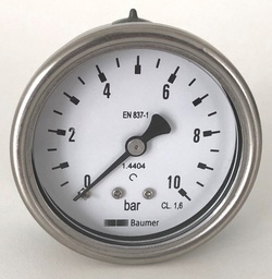 [MEX5-F30.B26] 0-25 BAR, 1/2&quot; BSPP BACK, Ø100, SS304 / SS316, CLASS 1